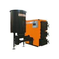 Katı Yakıtlı Merkezi Sistem Otomatik Kalorifer Kazanı 3 Geçişli Alev Kırıcı Dilimli & Borulu Prizmatik Biomass Kazanı EKO BSW